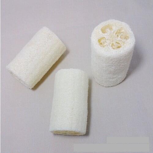 [ReadStar]100pcs/lot 10CM 4IN Length Natural Loofah Luffa sponge customize cleanner soap bath skin brush scrubber spongy texture