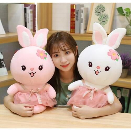 45cm Kawaii Plushie Rabbit Toys Stuffed Animals Soft Plush Sakura Rabbit Accompany Doll Toys for Kids Girls Birthday Gifts