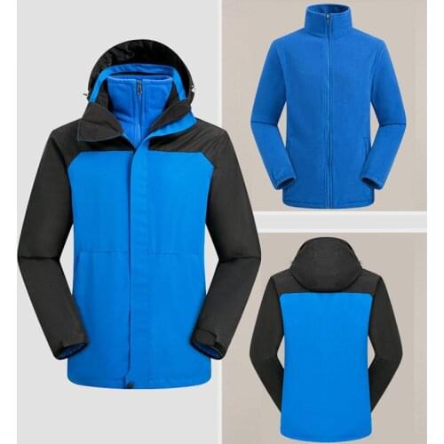 Men Women Kids Outdoor Waterproof Hiking Jacket Removable Fleece Liner Hooded Clothing Breathable Trekking Camping Ski