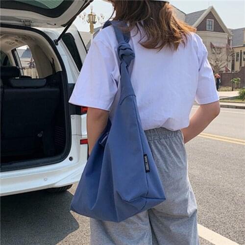 Women Nylon Shoulder Bag Large Capacity Female Tote Handbag Solid Color Casual Simple Lady Travel Purse Versatile Shopping Bags