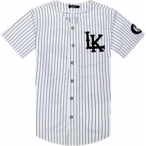 New 07 baseball uniform T-shirt fashion hip hop baseball T-shirt jersey mens clothing womens clothes tyga final king costume