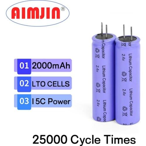 2021 Newest 2.4V 2000mAh LTO 18650 Lithium Titanate Battery Cell low temperature Long Cycle For Diy 12V battery pack Power tool
