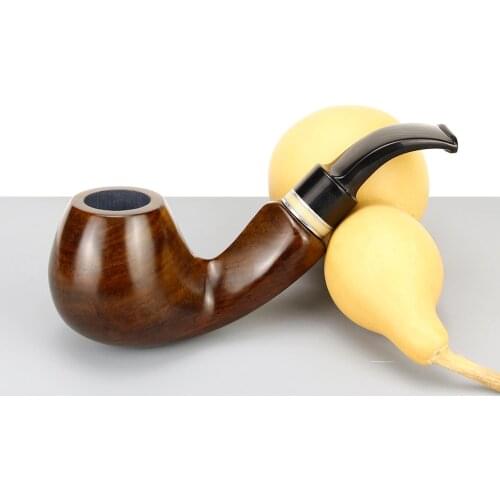 New Creative Smoking Pipe Handmade Ebony Wood Pipe 9mm Filter Wooden Smoke Pipe Thin Mouth Tobacco Pipe