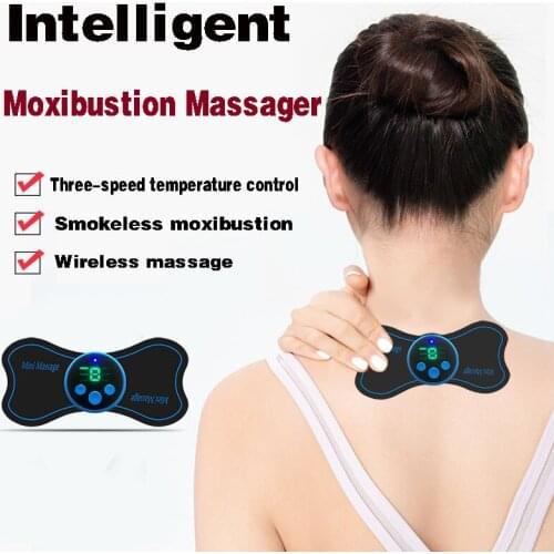 New Portable Mini Electric Neck Cervical Massager Stimulator Back Thigh Massager Pain Relief Massage Patch Intelligent Wireless