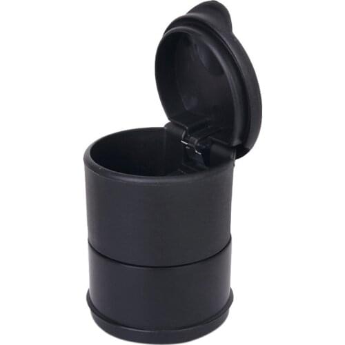 Plastic Cigarette Ashtray Cup Holder with Lid for Office/Home/Car---Black