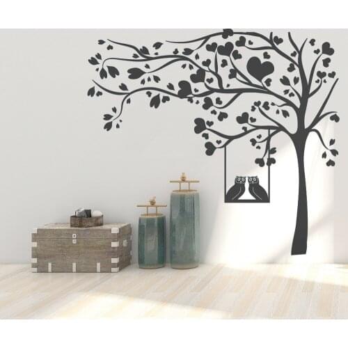 Nature Forest Birds Tree wall stickers for Restaurant Cafe Living Room TV Sofa Background Decor Wall Decal Poster Mural WE42