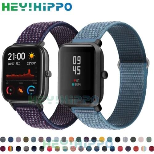 20mm Nylon Woven Strap for Xiaomi Huami Amazfit GTS 2 2e 2 Mini Smart Watch Bracelet for Amazfit Bip Lite 1S U