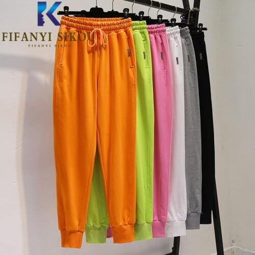 Casual Joggers Women High Quality Sweatpants Pocket Fashion High Waist Harem Pants Female Spring Loose Elastic Waist Trousers