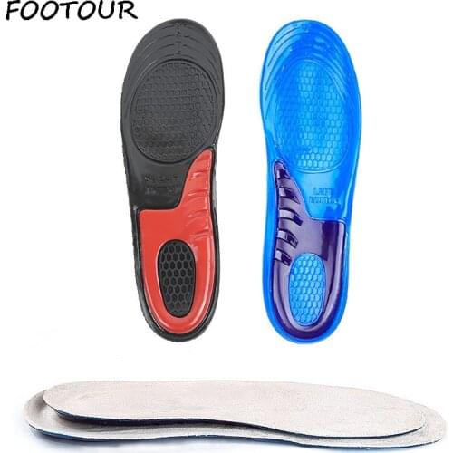 FOOTOUR Silicone Gel Insoles for Shoes Men Women Insole Orthopedic Arch Support Shock Absorption Inserts Foot Pad Plantillas