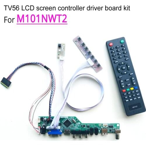 T.V56 controller driver motherboards DIY kit For M101NWT2 notebook PC lcd panel VGA RF USB 40 pin 10.1" WLED LVDS 1024*600