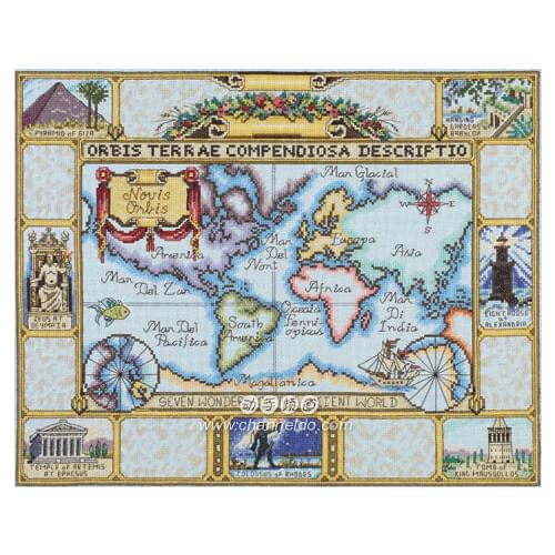 Top Quality Beautiful Lovely Counted Cross Stitch Kit World Map Travel Earth