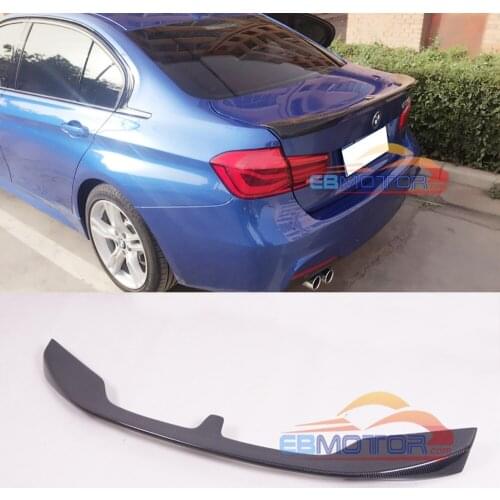 KT Real carbon fiber rear trunk lip spoiler for BMW 3-series F30 Sedan 2012UP B386