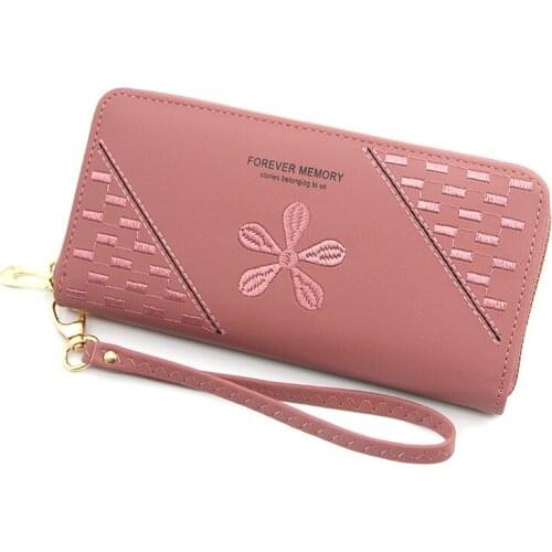 Womens Long Wallet New Design Retro Multi Card Clip Zip Holder079