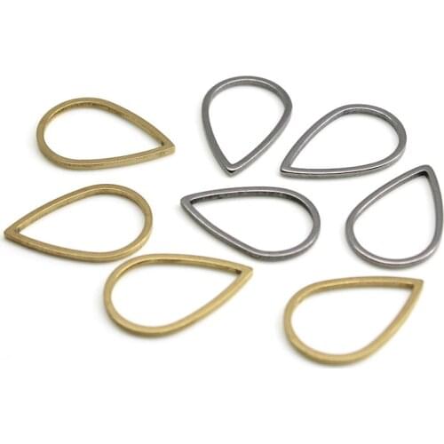 10 20Pcs Water Drop Shape Charm Stainless Steel Gold Plated Pendant Earring Findings Resin Frame Mold Bezel DIY Jewelry Making