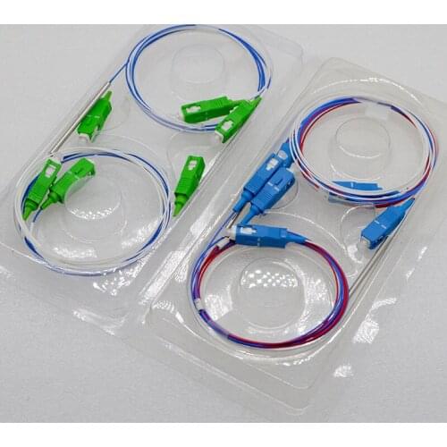 10PCS NEW Optic Fiber Connector Single Model 1:2 SC/UPC/APC Mini Differential Bare Fiber Optical Splitter Special Free Shipping