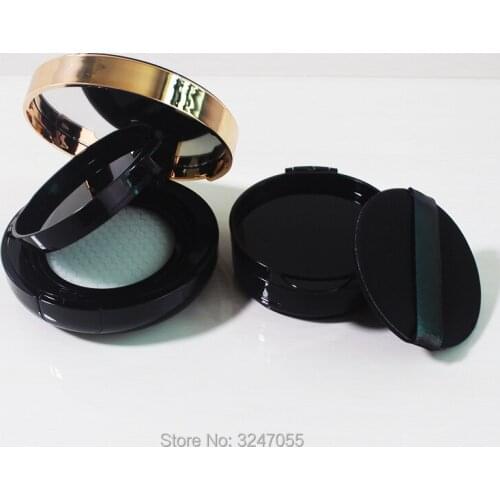 12G 10pcs/lot DIY Empty Plastic Air Cushion Box, Top Grade Black Cosmetic BB/cc Cream Container, Foundation Sotrage Jar