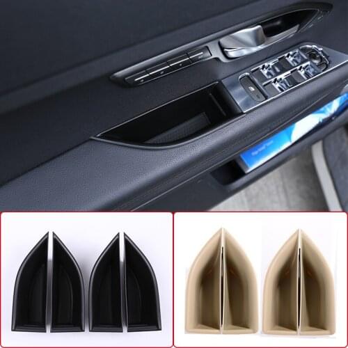 4PCS/set Car Inner Side Door Handle Armrests Storage Box ABS Tray Holder For Land Rover Range Rover Evoque 2012-2018 Accessories