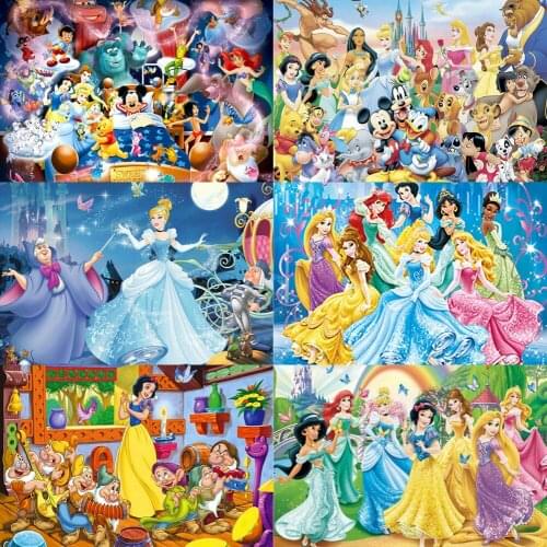 5D DIY Diamond Painting Cartoon Disney Princess Diamond Embroidery Cross Stitch Kit Mosaic Home Decor