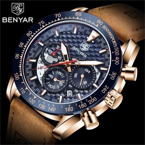 Benyar Top Brand New Watch Mens Luxury Waterproof Sports Quartz Timeline Table Military Watch Mens Casual Clock Reloj Hombre