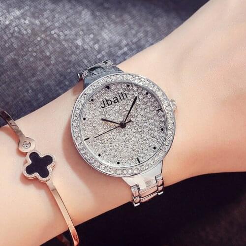 Reloj Ultra Slim Top Brand Woman Watches Fashion Ladies Crystal Clock Montre Femme Silver Luxury Women Rhinestone Diamond Watch