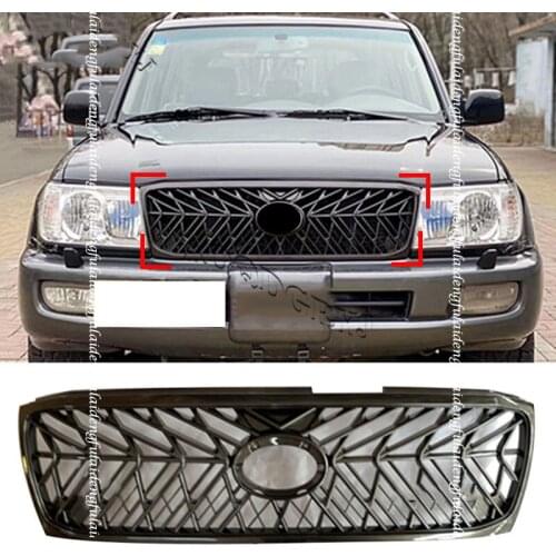 Black TRD Style Grille Front Bumper Center Grill Decor replace For TOYOTA Land Cruiser LC100 2003-2005 Car Styling Accessories