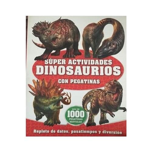 Child Kids Spanish Book Carhildhood Education Enlightenment Knowledge Story Lovely Cute Picture Dinosaur Stickers Book Age 3 up