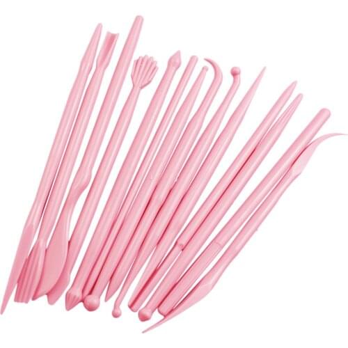 Facemile Cake Carved Group 14 Pink Fondant Cake Sugar Flower Sculpture Group Shaping Baking DIY Tools Mold 03044