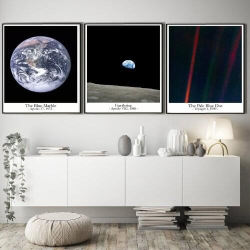 HD Planet and Aurora Canvas Painting Wall Art Nordic Posters and Prints Wall Pictures for Living Room Decoration Frameless