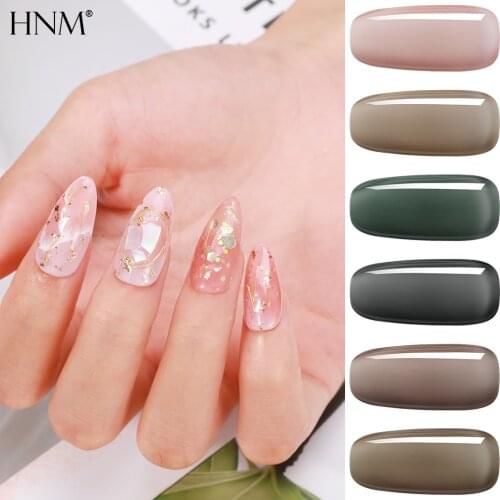 HNM 8ML Galaxy Gray Gel Polish Jelly Gel Nail Polish Vernis Semi Permanent Hybrid Varnish Nail Art Soak Off UV LED Lamp