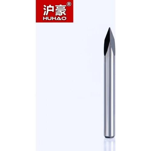 HUHAO 10pcs/lot 3.175mm CNC Engraving Bits 3 Edge Carbide Pypamid Bits Router Machine 3 Face Stone Carving Woodworking Tools