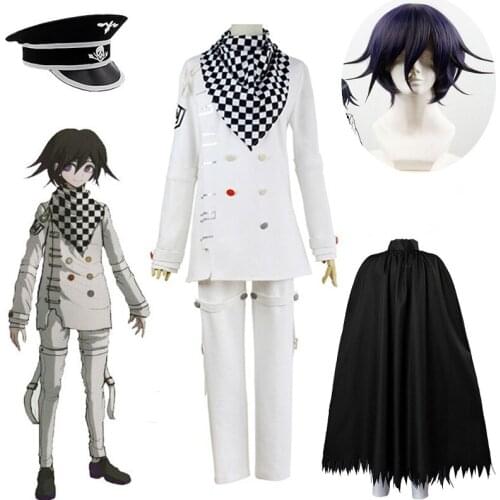 Anime Danganronpa V3 Ouma Kokichi Cosplay Costume Japanese School Uniforms Suits Outfits Halloween Carnival Costumes Wigs