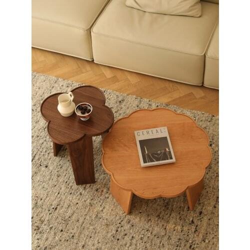 Tea table circular wooden Japanese contracted style Cherry black walnut tea table tables for living room japanese furniture