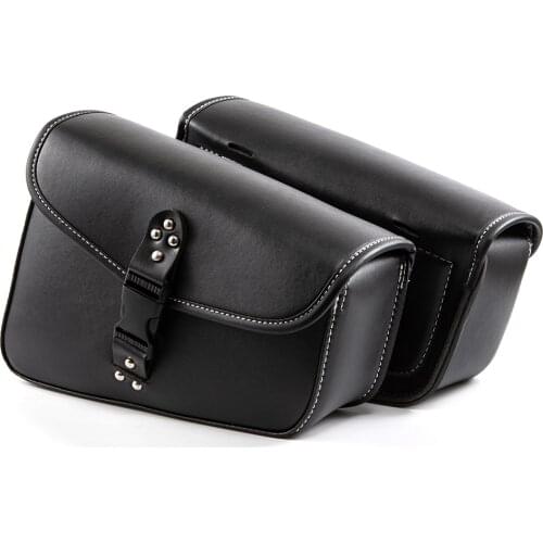 Left Right Universal PU Leather Motorcycle Saddlebag Side Tool Luggage Bags Saddle Bags for Honda/Suzuki/Kawasaki/Yamaha