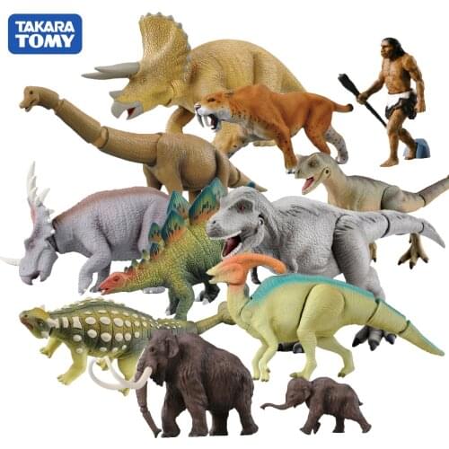 TAKARA TOMY Animal Dinosaur Model Ankylosaurus Futabasaurus Tyrannosaurus Rex Velociraptor Joint Movable Toys Birthday Present