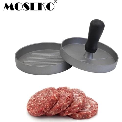 MOSEKO 1 Set Round Shape Hamburger Press Aluminum Alloy 12 cm Hamburger Meat Beef Grill Burger Press Patty Maker Mold