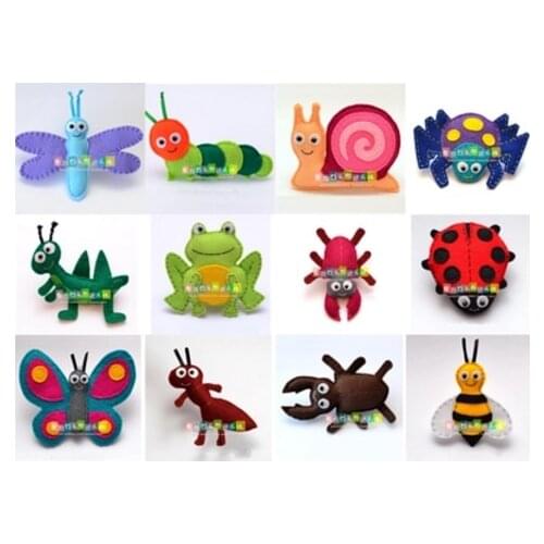 DIY animal insect enlightenment cognition doll Fabric Felt kit Non-woven cloth Craft DIY Sewing set Handwork Material DIY needle