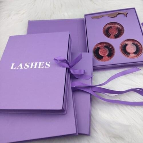 3 pairs Faux False Eyelashes Suit Magnetic Eyeliner with Tweezers 3D Chemical Fiber Natural Thick Long Eyelashes