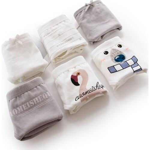 New Arrived 4Pcs/Lot Girl Panties Underwear Lace Briefs Cotton Lingerie Soft Comfortable Bowknot Cartoon Panty Wholesale CJ