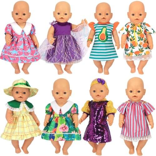 Zapf Creation Doll Clothes Dress/Hat fit Baby Newborn 42cm-43cm Nenuco Doll Clothing, American-Girl 17-18 inch Dolls Accessories