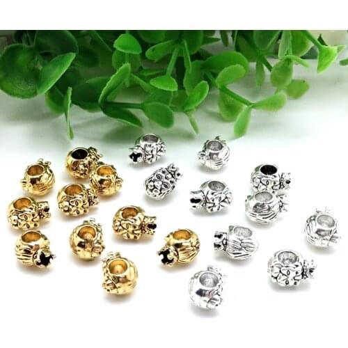 Charms lion Head Spacers Beads Vintage Silvery Alloy Beads DIY For Jewelry Making Bracelet Accessoires