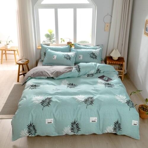 Bed set wholesale and retail four piece set of aloe cotton matte bed sheet cross border home textile four piece set