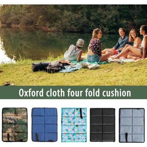 600D Oxford Cloth Folding Seat Cushion Moisture-proof Sit Pads Mat For Outdoor Camping Park Picnic Fashionable With Storage Bag