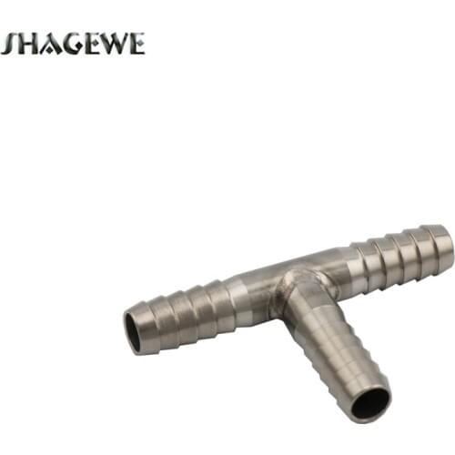 Stainless steel Hose Splicer Type T-Shaped or Cross Four-way Hose Connector Fitting for 8mm Beer Line Home Brewing