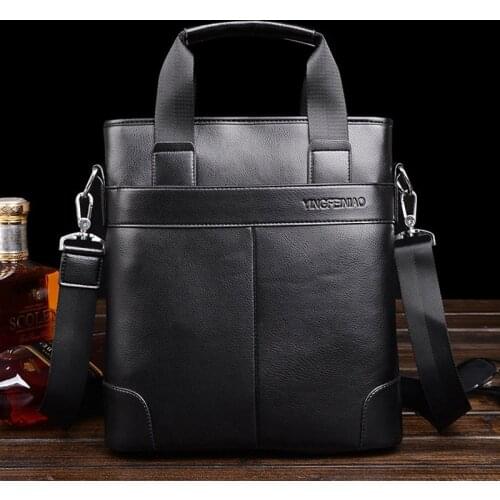 Mens handbags Business Black Casual Bag pu leather Briefcase mens Tote bags Brown High quality male Business large capacity