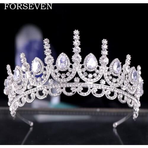 Crystal Crown Tiara Bride Hair Jewelry Headband Princess Pageant Crown Headpieces Bride Tiaras Wedding Hair Ornaments
