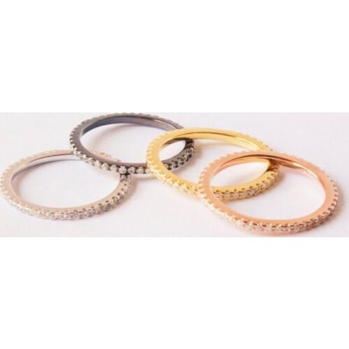 Eternity Promise ring AAAAA Cz Stone Silver color Statement Party wedding band ring for women Bridal Finger Jewelry Gift