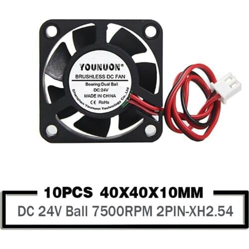 10 Pieces YOUNUON 40mm 3D Printer Fan Dual Ball 24V 4010 Printer Cooling Accessories DC Fan Radial Fans 40x40x10mm