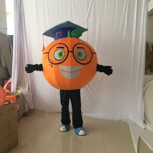 High Quality Custom Fruit Doctor Orange Mascot Costumes Orange with Doctorial Hat Mascot Holiday Party Advertising Events