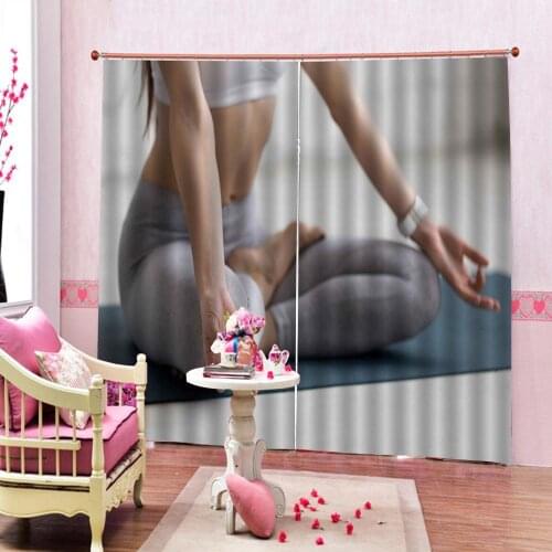 Custom 3d curtains for living room Yoga fitness 3d stereoscopic curtains Blackout bedroom bathroom shower curtain