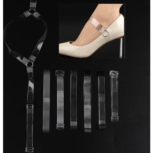 1 pair Dancing Walking Gel Fly Fall Shoes Foot Protection Transparent Invisible Flexible Shoelace High Heel Shoes Bands